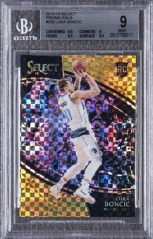 2018-19 Select Courtside Gold #229 Luka Doncic Rookie Card (#03/10) - BGS MINT 9